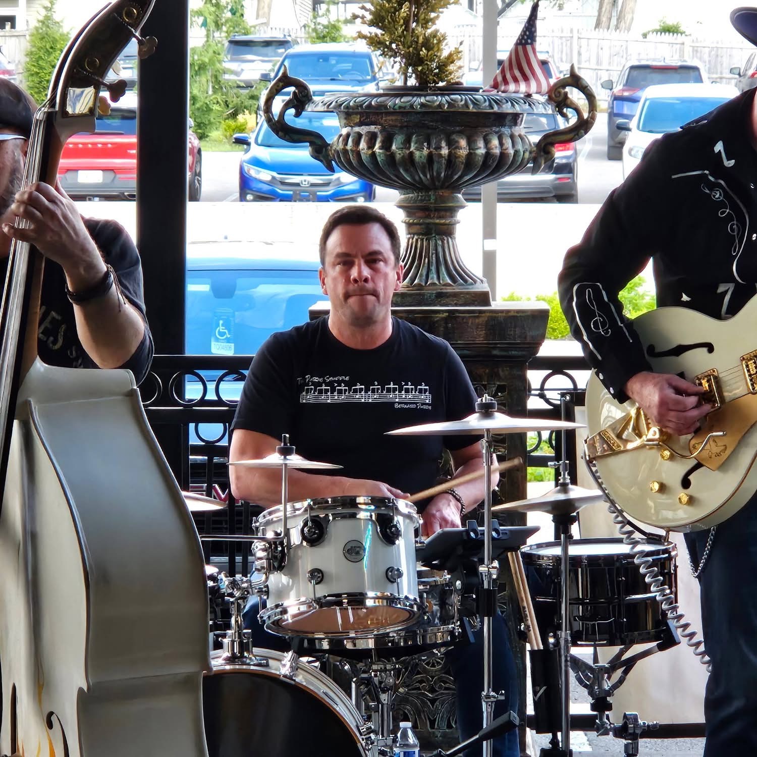The Digs drummer on stage